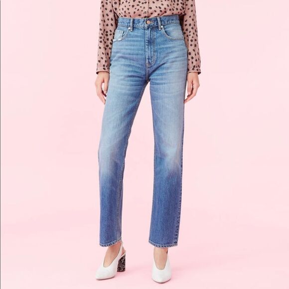 La Vie Rebecca Taylor Women’s Size 10 Classic Jean Medium Wash Straight Leg - Picture 1 of 9
